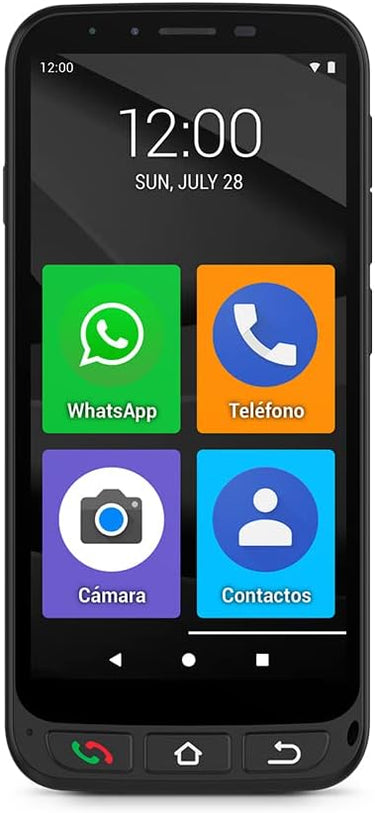 SPC Zeus 4G + Carcasa - Smartphone para Personas Mayores, Modo Fácil con Iconos Grandes, botón SOS, configuración remota, Botones físicos y Pantalla táctil 5,5”, Android 11 Go
